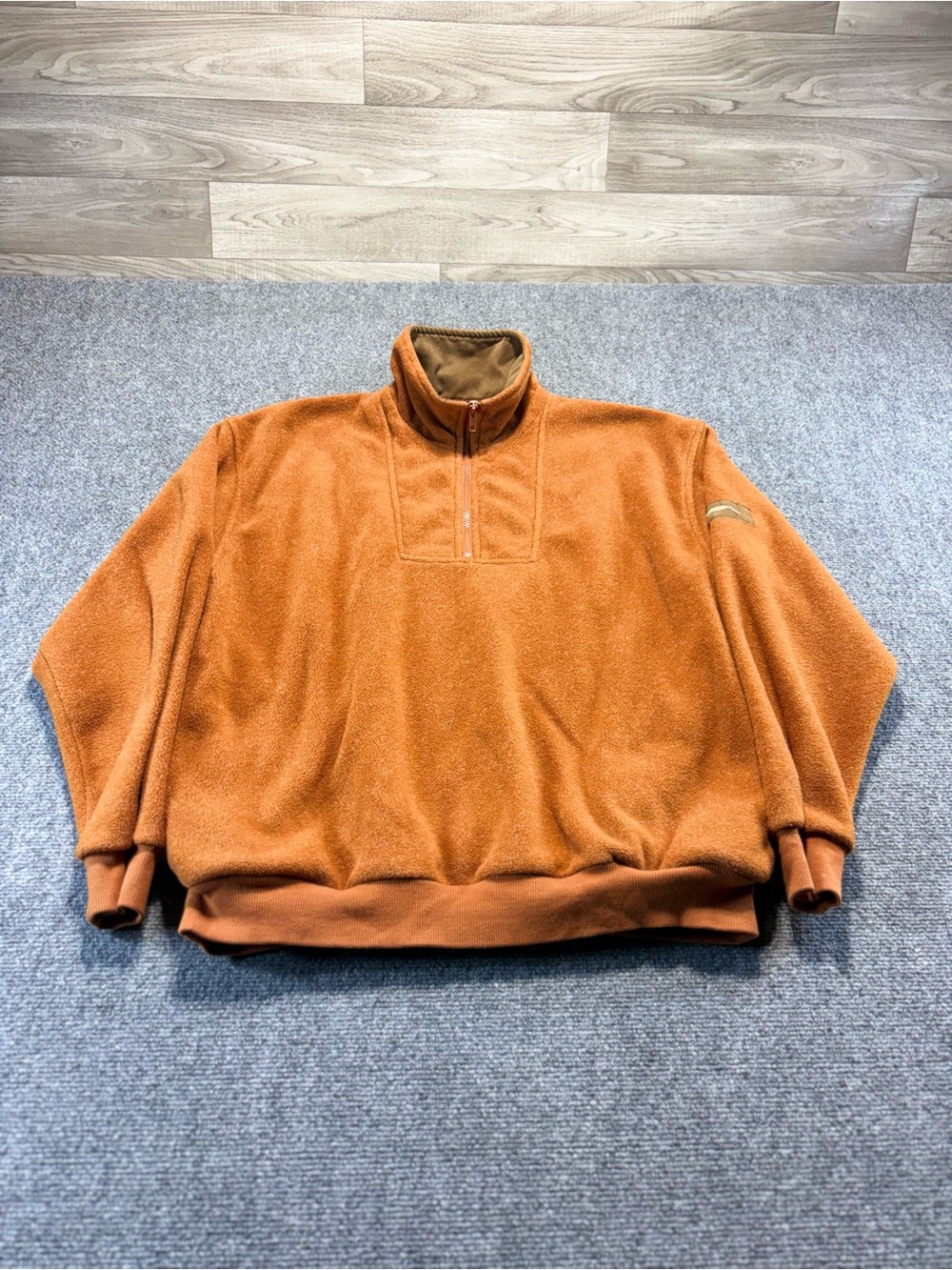 Bob Timberlake Men's Size M Quarter Zip Fleece Pullover Mock Neck And Ribbed Hem